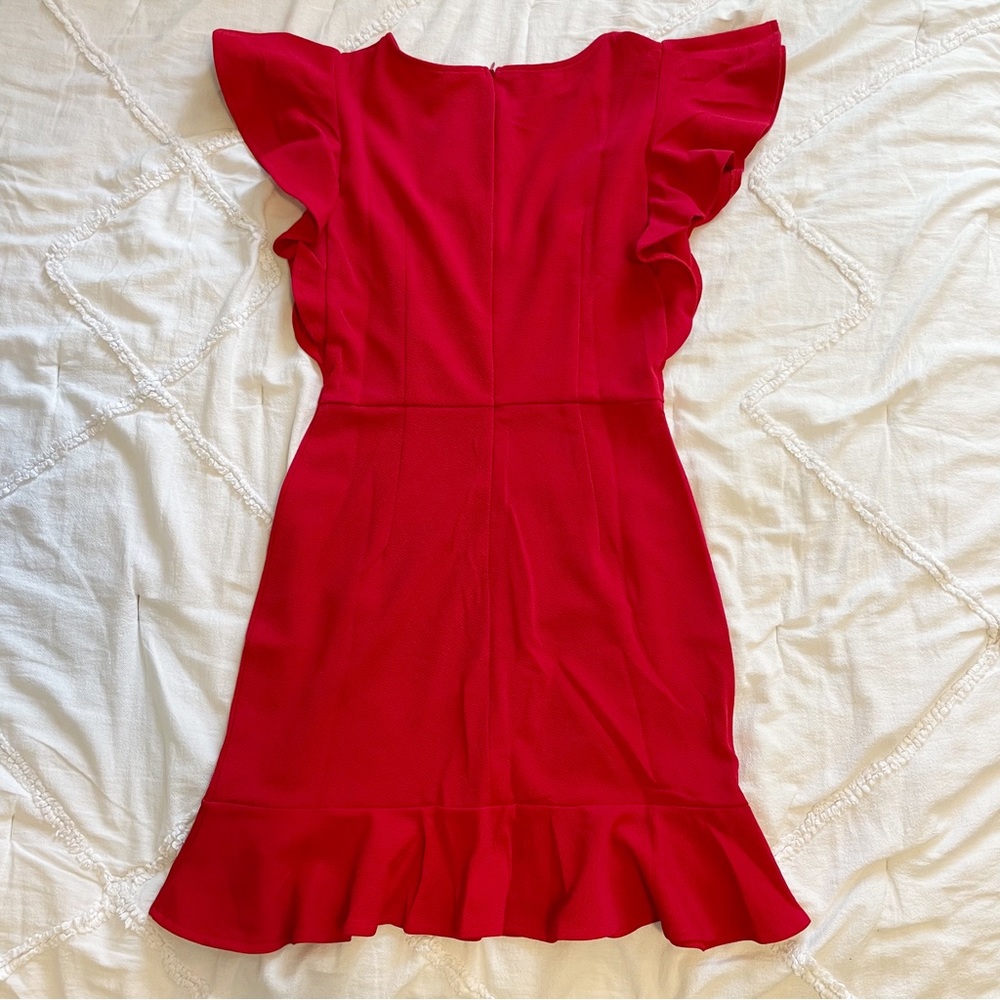 Red Ruffle Mini Dress - Picture 5 of 5